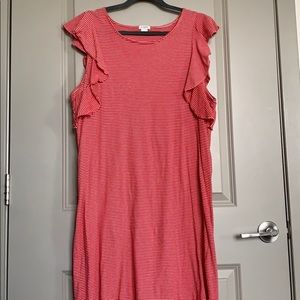 J. Crew Dresses - Jcrew T-shirt red/white ruffle dress J. Crew Dresses - Jcrew T-shirt red/white ruffle dress